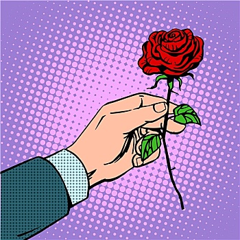 男人,花,玫瑰