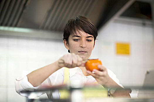 美女,做饭,快餐,店