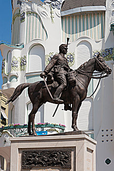 骑马雕像,轻骑兵,纪念,塞格德,匈牙利,欧洲