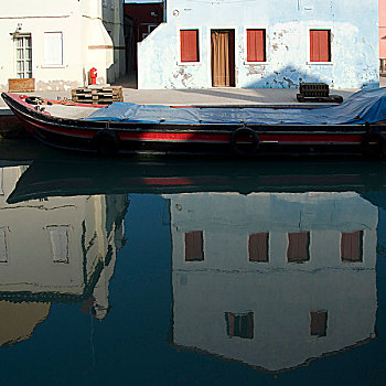小船,停泊,威尼斯,运河