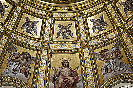 布达佩斯,穹顶,大教堂,装饰,镶嵌图案,设计