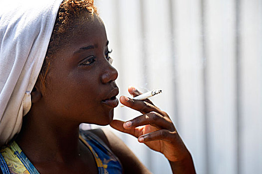 女孩,街道,孩子,吸烟,香烟,里约热内卢,里约热内卢州,巴西,南美