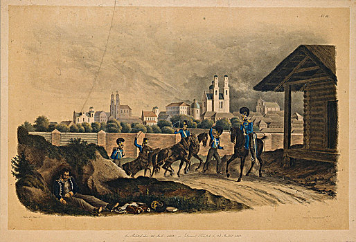 靠近,城市,七月,1812年,艺术家,基督教