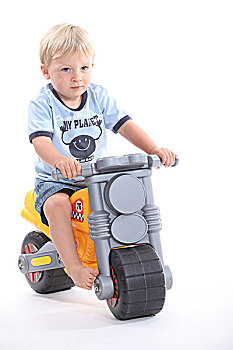 小男孩,玩具,摩托车