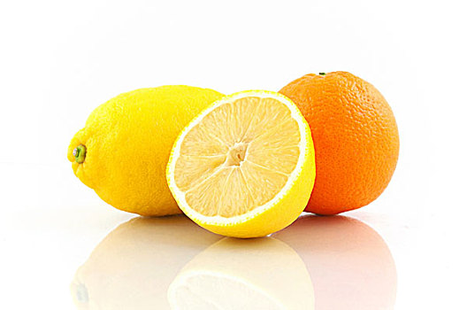 橙色,柠檬,白色背景,背景