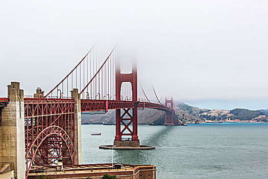 金门大桥,雾,旧金山,加利福尼亚,美国,北美