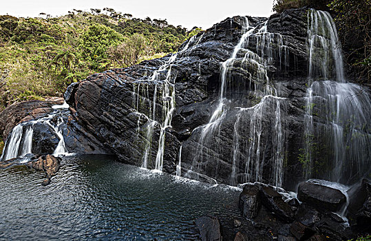 瀑布,国家公园,世界遗产,中央省,斯里兰卡,亚洲