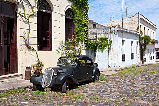 老爷车,室外,使用,正面,房子,萨克拉门托,乌拉圭,南美