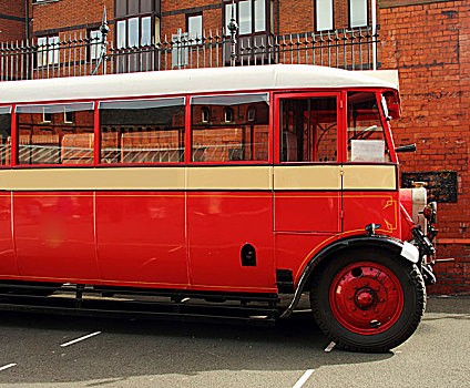 老古董,巴士,红色