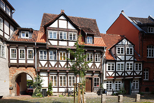 德国,下萨克森,不伦瑞克,半木结构房屋,地区
