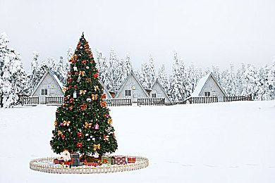 圣诞雪景图片