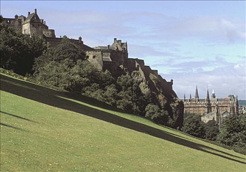 苏格兰,爱丁堡,城堡,翠绿