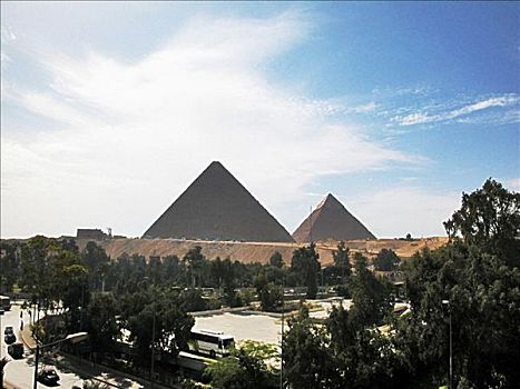 云,上方,金字塔,吉萨金字塔,开罗,埃及