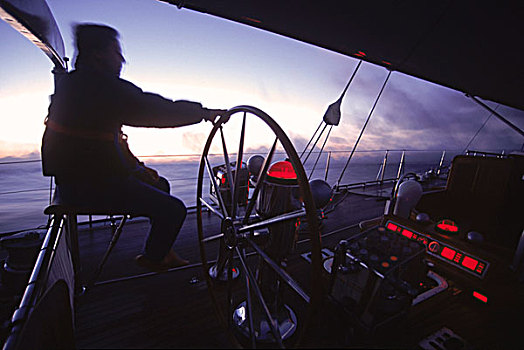 船长,舵,黎明,安提瓜岛,航行,器具,发光,红色