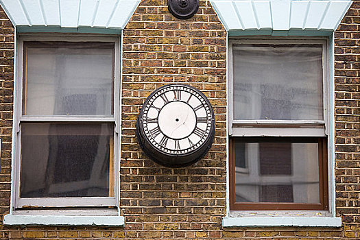 英格兰,伦敦,东端,标识,茶,店,形状,钟表,时间