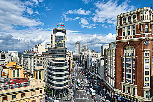 格兰大道,购物街,马德里,西班牙