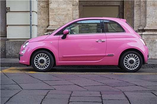 粉色,飞亚特500型汽车,汽车