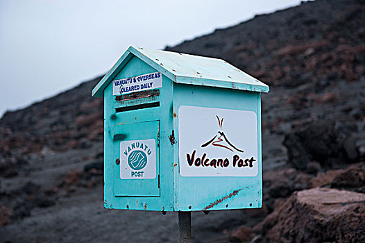 只有,火山,邮局,仰视,岛屿,瓦努阿图,南太平洋
