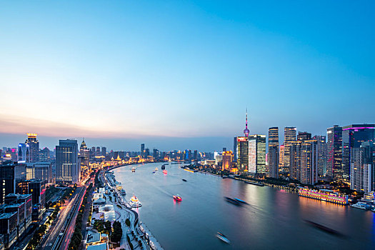 上海,黄浦江,两岸,夜景