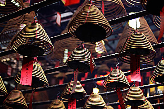 香,盘绕,悬挂,文武庙,香港