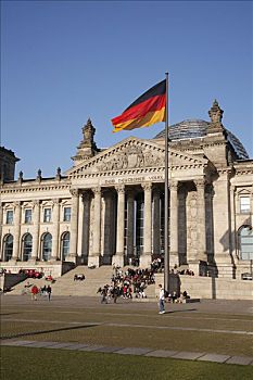 旗帜,德国国会大厦,议会,柏林,德国,欧洲