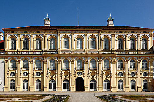 中间,局部,建筑,新,施莱斯海姆宫,宫殿,乌伯施莱斯海姆,巴伐利亚,德国,欧洲