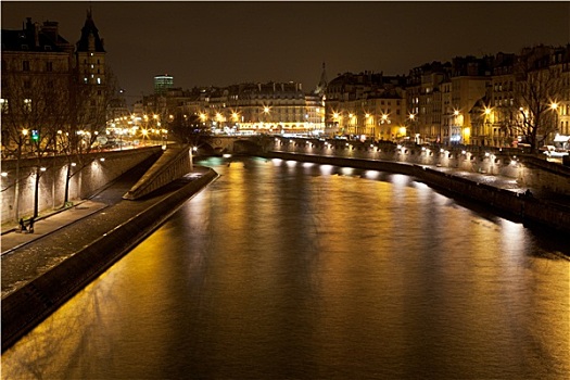 塞纳河,巴黎,夜晚