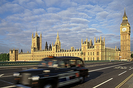 英格兰,伦敦,威斯敏斯特,威斯敏斯特桥,议会大厦,大本钟,背景