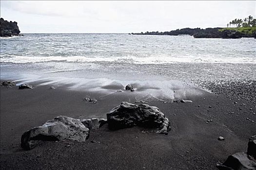 火山岩,海滩,夏威夷大岛,夏威夷,美国