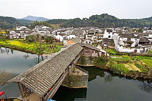 江西婺源,思溪延村,油菜花,徽派建筑,民居