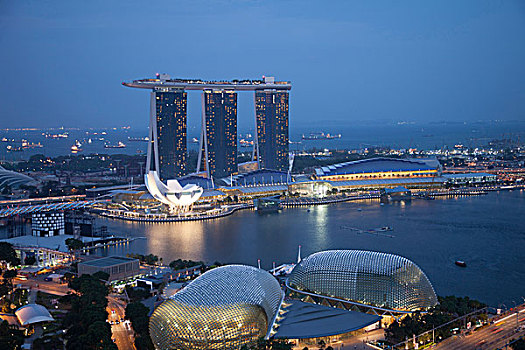 新加坡,码头,湾,沙,酒店,日出,画廊