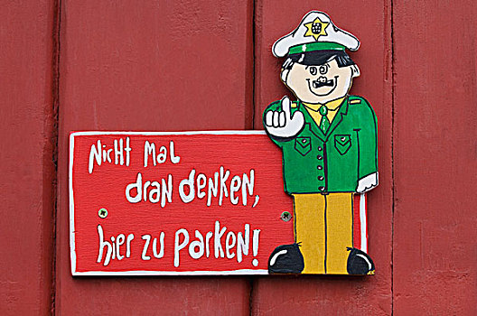 标识,警察,红色,木质,门,德国,思考,停放,禁止停车