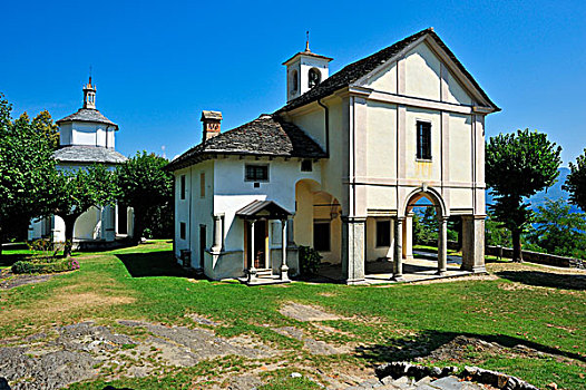 朝拜,教堂,蒙特卡罗,马焦雷湖,意大利,欧洲