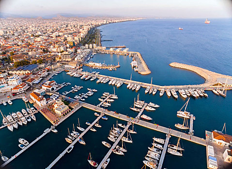 航拍,利马索,塞浦路斯,码头