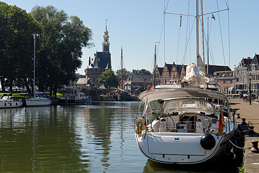 船,港口,塔,北荷兰省,荷兰