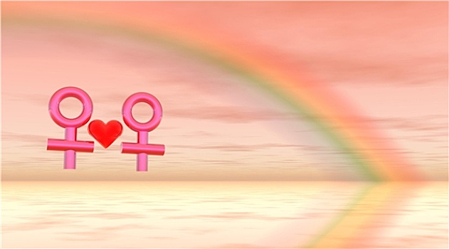 女同性恋,喜爱,彩虹