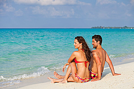 马尔代夫,环礁,岛屿,情侣,蜜月,坐