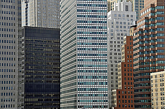 高层建筑,金融区,曼哈顿,纽约,美国,北美