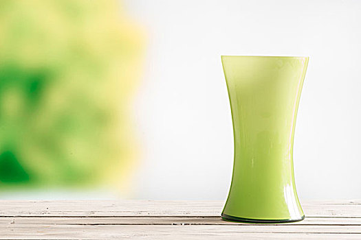 绿色,花瓶,木桌子,花园