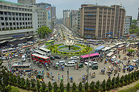 商业区,达卡,首都,孟加拉,七月,2007年