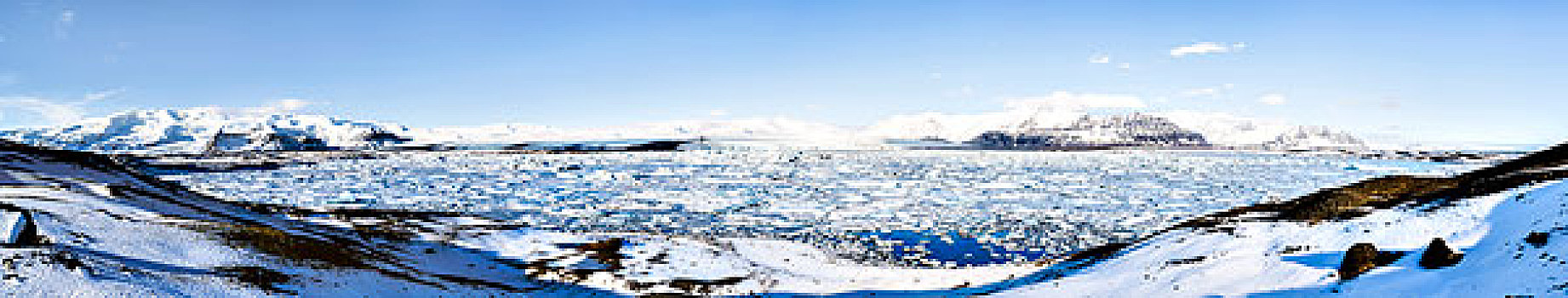 结冰,泻湖,杰古沙龙湖,瓦特纳冰川,国家公园,大幅,尺寸