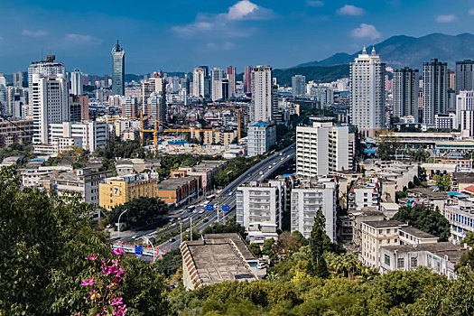 福建省福州市城区高楼建筑环境景观