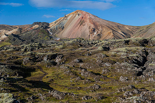 火山,流纹岩,山,火山岩,地点,兰德玛纳,自然保护区,高地,冰岛,欧洲