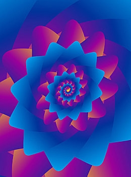 蓝色,紫色,紫色渐变螺旋状,抽象花瓣海报背景