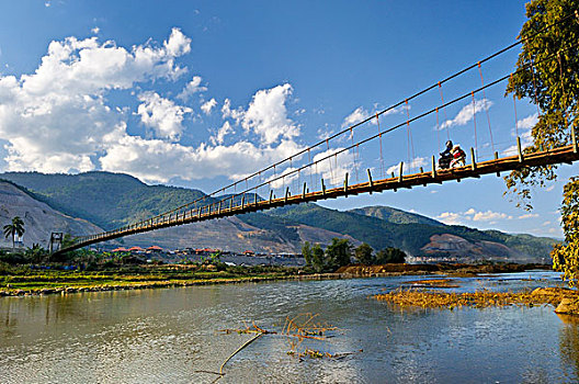 悬挂,桥,山谷,越南,亚洲