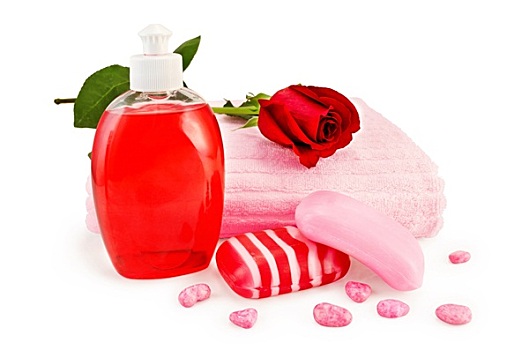 肥皂,不同,毛巾,玫瑰