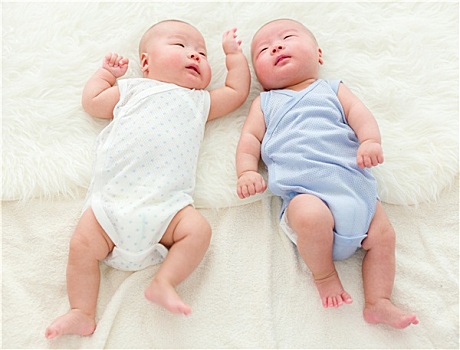 诞生,双胞胎,睡觉,婴儿