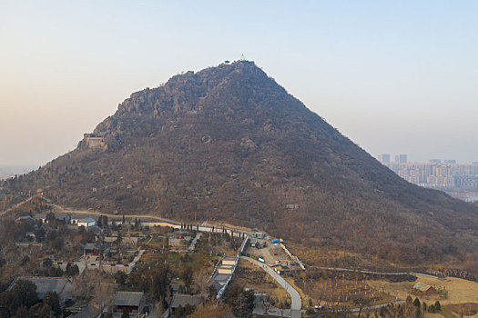 航拍济南华山湖风景区