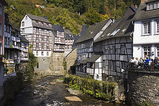 半木结构,房子,河,北方,德国