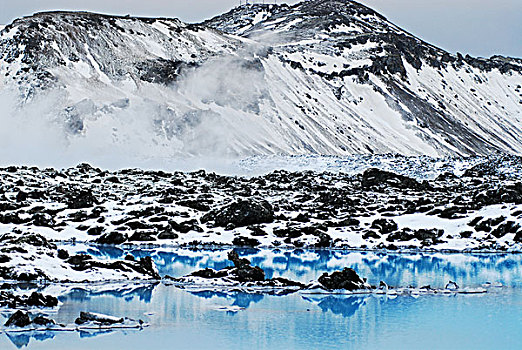 iceland,blue,lagoon,color,lake,in,the,middle,of,lava,rocky,field